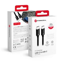 FORCELL F-ENERGY C338 cable, Type C to Type C, PD, QC4.0, 3A, 60W, 0.5 m, black