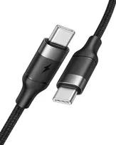 VEGER Type C to Type C PD 5A 100W CC02 cable, 1.5 m, black