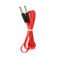 3.5mm AUX Cable, Male to Male, Flat, 1m, Red
