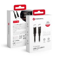 FORCELL F-ENERGY C338 cable, Type C to Type C, PD, QC4.0, 3A, 60W, 1 m, black