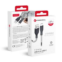 USB A to USB C Cable Forcell F-Energy QC4.0 5A 60W Carbon 1 m CB-02A black