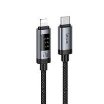 Hoco U148 Black USB-C to Lightning Data Cable with Digital Display, PD 27W, 1.2m