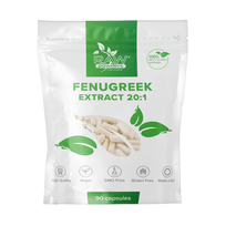 RAW POWDERS Vaistinių ožragių ekstraktas 20:1 (Fenugreek), 65 mg, 90 kapsulių