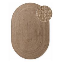 Apverčiamas/rankų darbo tamsios natūralios spalvos iš džiuto kilimas 160x230 cm Braided – Hanse Home