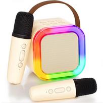 Bluetooth karaoke kolonėlė su dviem mikrofonais