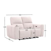 Dvivietė sofa MATIAS su elektriniu mechanizmu, šviesios smėlio spalvos