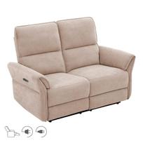 Dvivietė sofa DAMIKA su elektriniu mechanizmu, šviesiai ruda