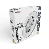 LED lubų lempa su ventiliatoriumi ir nuotolinio valdymo pultu WANDA, 48W, 5200lm, CCT