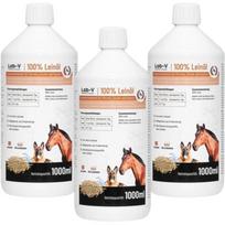 LAB-V Linų sėmenų aliejus Leinöl arkliams, šunims ir katėms 3x1000ml