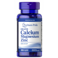 Puritan's Pride Chelated Calcium 1000 mg Magnesium 400 mg Zinc 25 mg 100 vcaplets