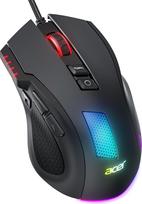 "acer" žaidimų pelė su kabeliu, 12800 DPI, laidinė žaidimų kompiuterio pelė su tvarkykle, 1000 Hz užklausų dažnis ir 8 programuojami mygtukai, greito įjungimo mygtukas ir RGB apšvietimas, žaidimų pelė, idealiai tinkanti kompiuteriui / nešiojamajam kompiut