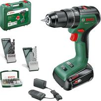 "Bosch Akku Schlagbohrschrauber UniversalImpact 18V-60" (Bohren und Schrauben in Holz und Metall oder Schlagbohren in Mauerwerk; 42 Bohrer; 2,0Ah Akku; 18 voltų sistema; im Koffer) - "Amazon" leidimas