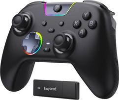 "EasySMX X05PRO" belaidis valdiklis kompiuteriui, žaidimų valdiklis su tyliais mygtukais, 2 pakopų "Tigger", salės jutikliais, 2 programuojamais mygtukais, 1000 mAh baterija, suderinamas su PC/Switch/Android/iOS, juodas