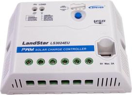 "EPEVER®" PWM įkrovos valdiklis 30A 12/24V, saulės energijos įkrovos valdiklis su USB jungtimi, LS3024EU