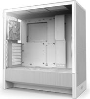 "NZXT H5 Flow" - kompaktiškas ATX Mid-Tower žaidimų kompiuterio korpusas - didelis oro srautas - 2 x 120 mm ventiliatoriai - 360 mm priekinis ir 240 mm viršutinis radiatorius - kabelių valdymo sistema - grūdintas stiklas - baltos spalvos