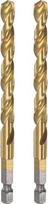 10.2mm 2vnt Titano grąžtai 1/4" šešiakampis kotas M35 greitapjovis plienas Twist Bit visiškai nušlifuotas