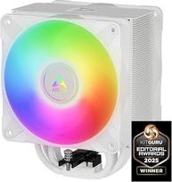 ARCTIC Freezer 36A-RGB CPU aušintuvas su "Push-Pull" ir ARGB apšvietimu, skirtas "Intel" ir AMD, vienaukštis, 2 120 mm P ventiliatoriai su optimizuotu slėgiu, hidrodinaminiai slydimo guoliai, 200-2000 aps./min, įskaitant MX-6 - baltas