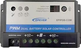 EPEVER EPIPDB-Com 20A PWM įkrovos valdiklis 2 skirtingoms baterijoms 12/24V Duo Battery, epipdb-com 20a (12/24v, 320/640w)
