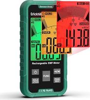 ERICKHILL EMF matuoklis, 3-in-1 nešiojamasis elektromagnetinio smogo matuoklis ir vaiduoklių medžioklės įranga, skirta RF, EF, MF ir WLAN, radiacijos matuoklis su 3 spalvų signalu, įkraunama baterija namams, biurui ir lauke