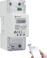 KETOTEK WLAN elektros energijos skaitiklis DIN bėgis 1 fazės dvikryptis elektros energijos suvartojimo skaitiklis balkono elektrinei 5 (65) A 90-250 V Skaitmeninis LCD energijos sąnaudų skaitiklis KWh skaitiklis