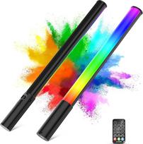 LUXCEO RGB rankinis LED vaizdo apšvietimas RGB šviesos juosta, 360° pilnų spalvų LED fotografijos apšvietimas, integruota įkraunama baterija ir nuotolinio valdymo pultas, reguliuojama 2500K-6500K, skirta fotografijai "YouTube