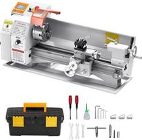 VEVOR Metalo tekinimo staklės 220 x 450 mm Stalo tekinimo staklės Automatinis padavimas 2500 aps/min greitis 1250 W bešepetėlinis variklis su priedais Tekinimo staklės tikslioms detalėms apdirbti