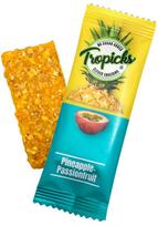 Džiovintų ananasų, pasiflorų batonėlis TROPICKS, 20 g.