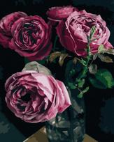 Tapyba pagal skaičius Roses in a vase, 40x50 cm