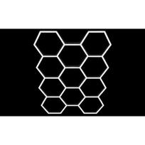 LED Hexagon garažo šviestuvas 460W, 6500K, 11 segmentų, 419×301 cm