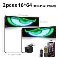 2 vnt. Automobilio Sunkvežimio Programuojamas RGB LED Ženklas Pikselių Panelė Naktinis Apšvietimas „Pasidaryk pats“ Teksto Ritinėjimas Velnias Akis Animacinis Ekranas 37CM*9CM
