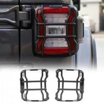 2x Anglies Pluošto Galinių Žibintų Apsaugos Dangtelis Jeep Wrangler JL 2018+(LED šviesa)