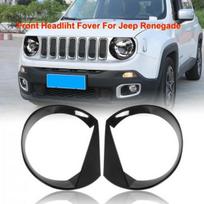 Juodo priekinio žibinto apdailos dangtelio apdailos juosta Jeep Renegade 16-17 priedams