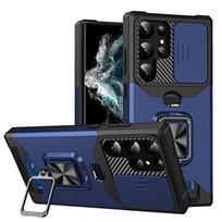 Dėklas su kortelių laikikliu ir žiedu Samsung Galaxy S25 S24 S23 S22 Ultra S22 S23 Plus S21, šarvuotas, su stoveliu, buferiais For Galaxy S25