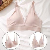 Women Bra Female Underwear Sexy Lingerie Seamless Brassiere Intimates Deep V Backless Bralette Padded Back Closure Bras Tank Top S black