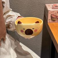 Cute Kapibara Ceramic Rice Bowl Household Personal Tableware High Value Eating Bowl Dessert Bowl