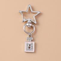 Cute Metal Love Heart Key Chain Pearl Key Ring for Women Girl Handbag Pendants DIY Handmade Jewelry Accessories