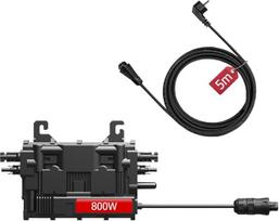 EON-MI800S 800W mikrovariklis, dvigubas MPPT, 16-60V nuolatinė srovė, "WiFi" ir "Bluetooth" programėlės valdymas, "Plug & Play", IP67, VDE sertifikatas, lengvas, idealiai tinka balkono elektrinei, 0% PVM
