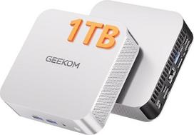 GEEKOM A6 mini kompiuteris su "AMD Ryzen 7 6800", 3 metų palaikymas, metalinis korpusas, DDR5 (ne LPDDR) RAM, 1 TB M.2 SSD, mini kompiuteris žaidimams, biurams ir kompiuteriams su kompiuteriu, USB4x2, 4K Quad ekranas, "WiFi 6E", "Windows 11 Pro