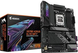 GIGABYTE X870E A Elite WIFI7 pagrindinė plokštė - palaiko AMD Ryzen 9000 procesorius, 16+2+2+2 fazių skaitmeninis VRM, iki 8000 MHz DDR5 (OC), 3xPCIe 5.0, "Wi-Fi 7", 2,5GbE LAN, USB 4