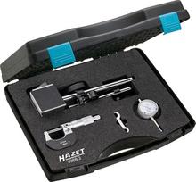 HAZET stabdžių bandymo įrankių rinkinys 4968/3 I 3 dalių rinkinys I skirtas stabdžių diskų šoniniam smūgiui tikrinti I su mikrometriniu sraigtu tiksliam stabdžių disko storiui nustatyti