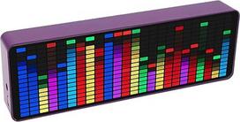 RGB LED muzikos spektro ekranas, balso jutiklio piktogramų analizatorius, 2 režimai, laikrodis, 20 dinamikų, 7 spalvos, 140 ekrano efektų, 5 V 1 A 3 W USB