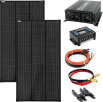 SOLARTRONICS komplektas 2x 120 W saulės modulis 1070 x 580 x 35 NM 1000 W keitiklis Įkrovimo valdiklis Fotovoltinė salos sistema