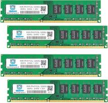 [32GB DDR3 RAM] DDR3L-1600 UDIMM 32GB rinkinys (4x8GB) 2Rx8 PC3L-12800U 8GB PC3-12800 240Pin Non ECC Unbuffered 1.35V/1.5V CL11 Dual Rank Desktop Memory RAM
