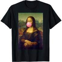 Rožinė kramtomoji guma Mona Liza Pop Art Da Vinči Marškinėliai S juoda