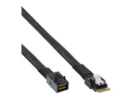 INLINE - Internes SAS-Kabel - SAS 24Gbit/s - 4i Slim SAS (S) Verriegelung bis SFF-8643 (R) - 1 m - Schwarz
