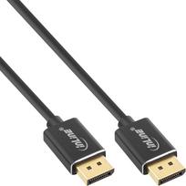 InLine® - DisplayPort 1.4 Kabel Slim, 8K4K, schwarz, vergoldete Kontakte, 1mSlim DisplayPort 1.4 Kabel, super dünnes Kabel mit nur 4,8mm Durchmesser