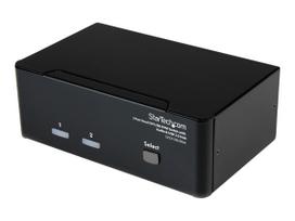 2 port DVI USB KVM switch with audio and USB 2.0 hub, 2048 x 1536 pixels, black