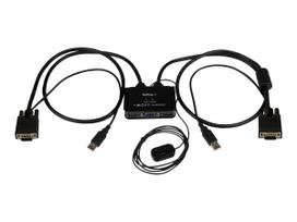 StarTech.com 2 Port USB VGA Cable KVM Switch - USB Powered with Remote - KVM-Switch - USB - 2 x KVM port(s) - 1 lokaler Benutzer - Desktop (SV211USB)