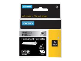 DYMO 19mm RHINO Permanent Polyester - Schwarz auf grau - Polyester - D1 - Belgien - Box (S0718200)