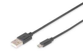 DIGITUS - USB-Kabel - USB (M) zu Micro-USB Type B (M) - USB 2.0 - 1 m - geformt - Schwarz